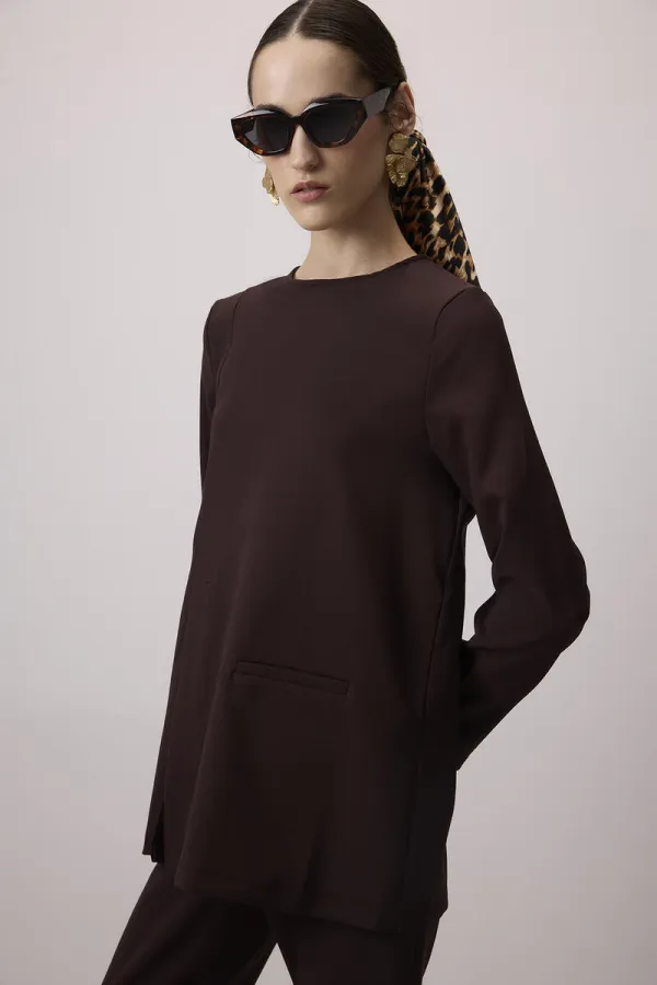 CREPE TUNIC WITH POCKETS CREPE TUNIC WITH POCKETS