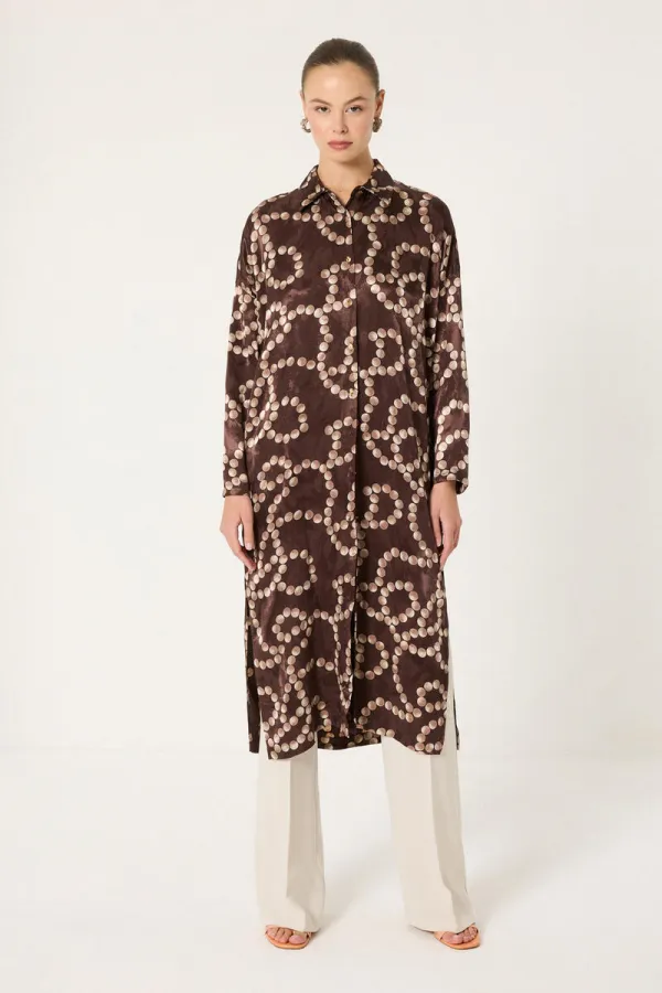 Jacquard Satin Maxi Tunic