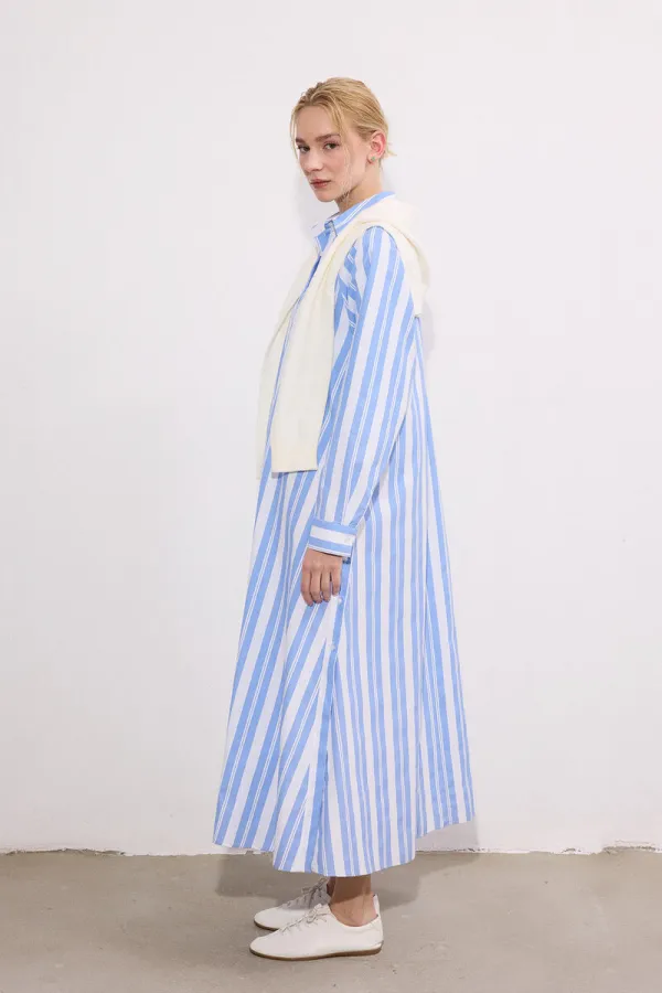 ÇİZGİLİ GÖMLEK ELBİSE