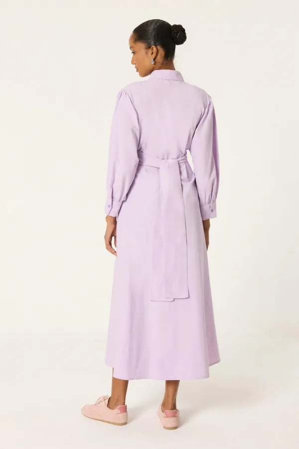 FRONT-TIE SHIRT DRESS