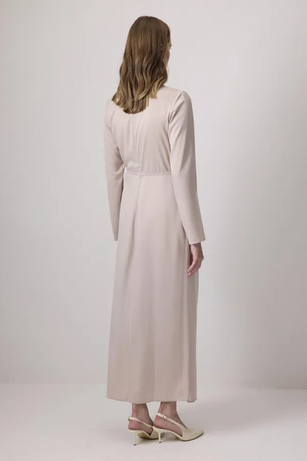 DRAPELİ SATEN ELBİSE