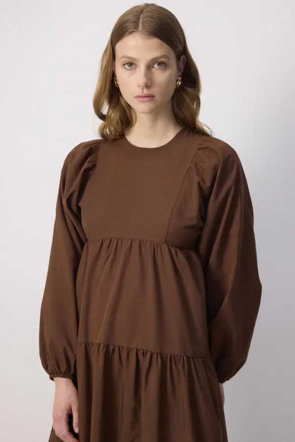 %100 KETEN BÜZGÜLÜ ELBİSE