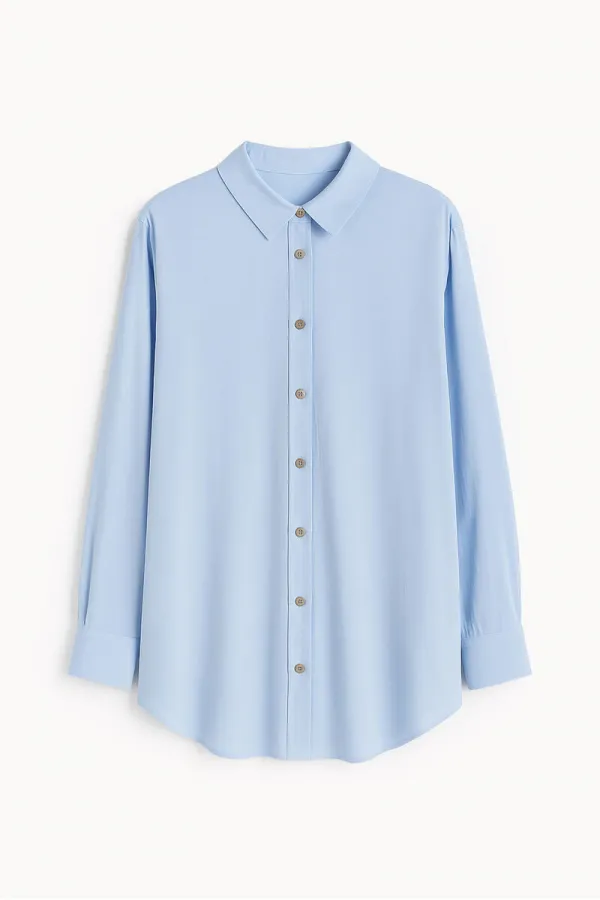 CHEMISE EN VISCOSE AVEC DÉTAIL DE BOUTONS DORÉS CHEMISE EN VISCOSE AVEC DÉTAIL DE BOUTONS DORÉS