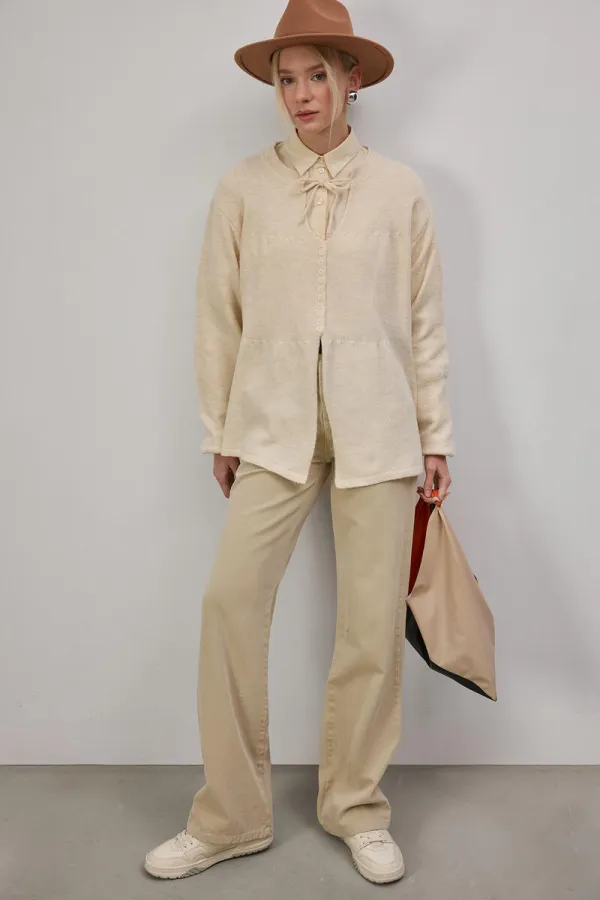 TIE-UP KNITTED CARDIGAN