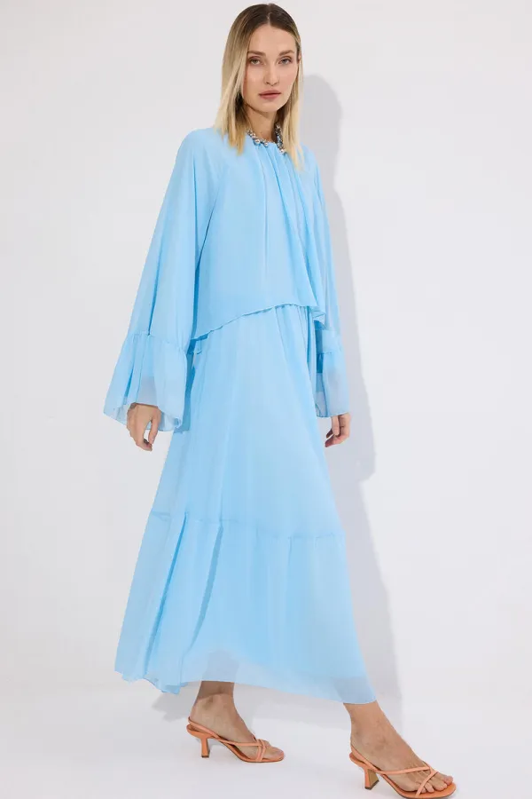 ROBE EN CHIFFON À VOLANTS