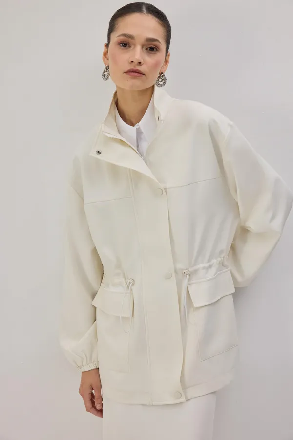 STAND COLLAR ZIP-UP JACKET