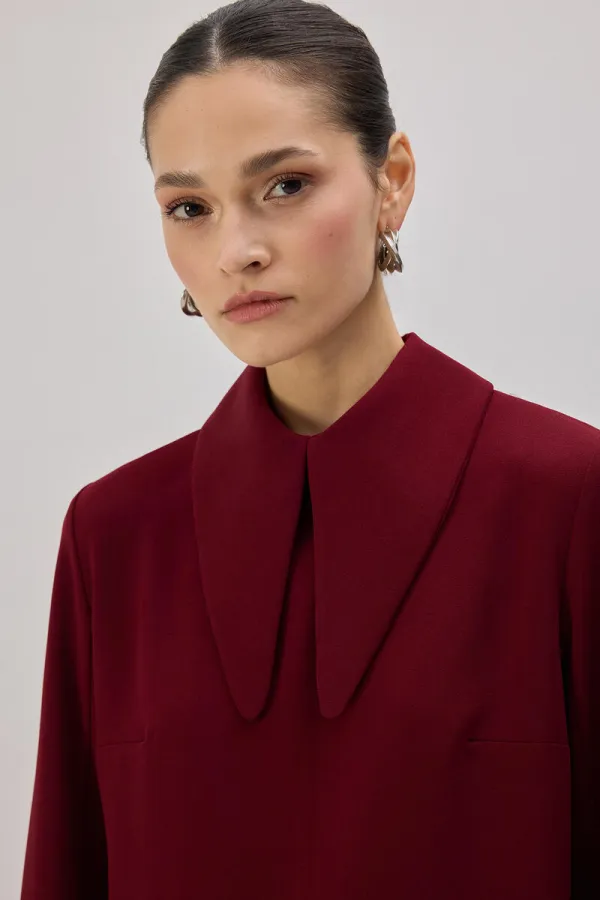 LONG COLLAR CREPE TUNIC