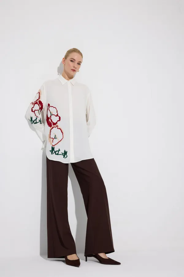 CHEMISE EN VISCOSE BRODÉE