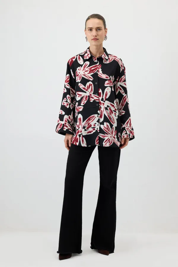 WIDE-CUFFS PATTERNED SHIRT WIDE-CUFFS PATTERNED SHIRT