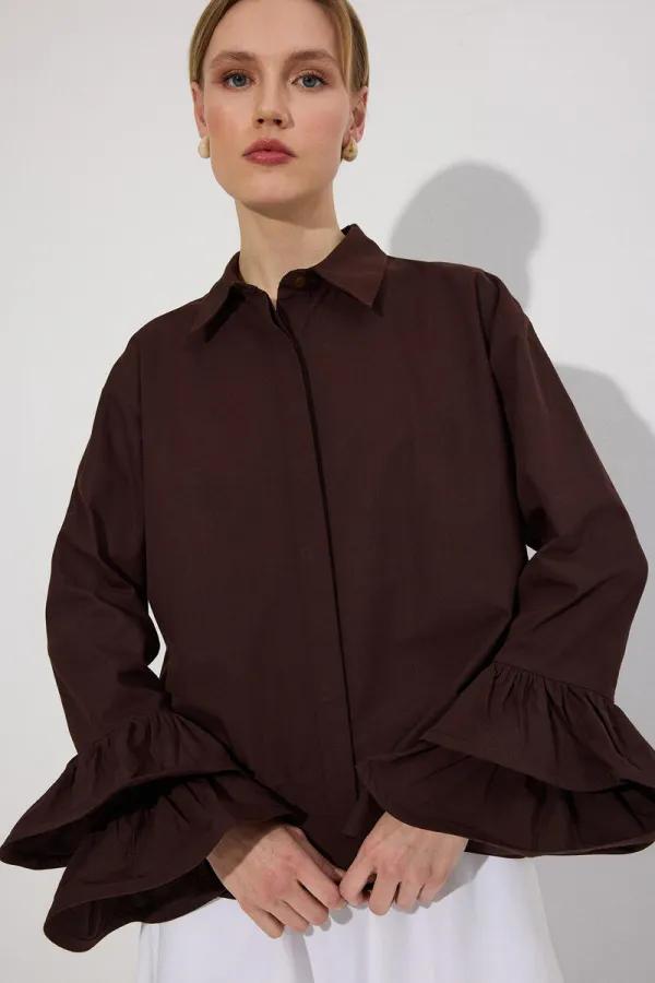 CHEMISE EN POPLIN AVEC DÉTAIL DE POIGNET