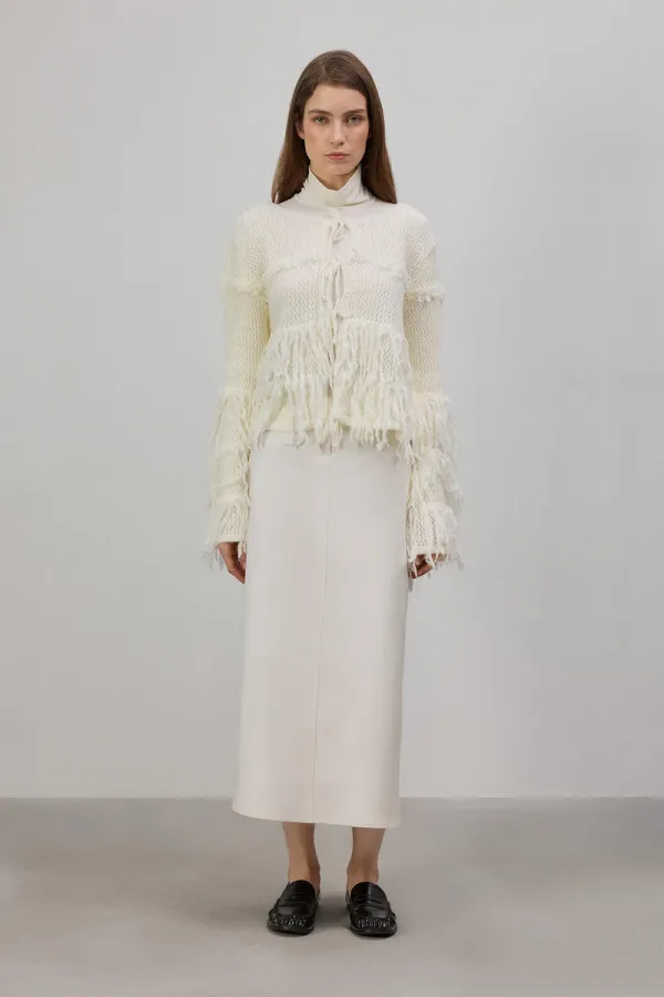 FRINGED KNITTED CARDIGAN FRINGED KNITTED CARDIGAN