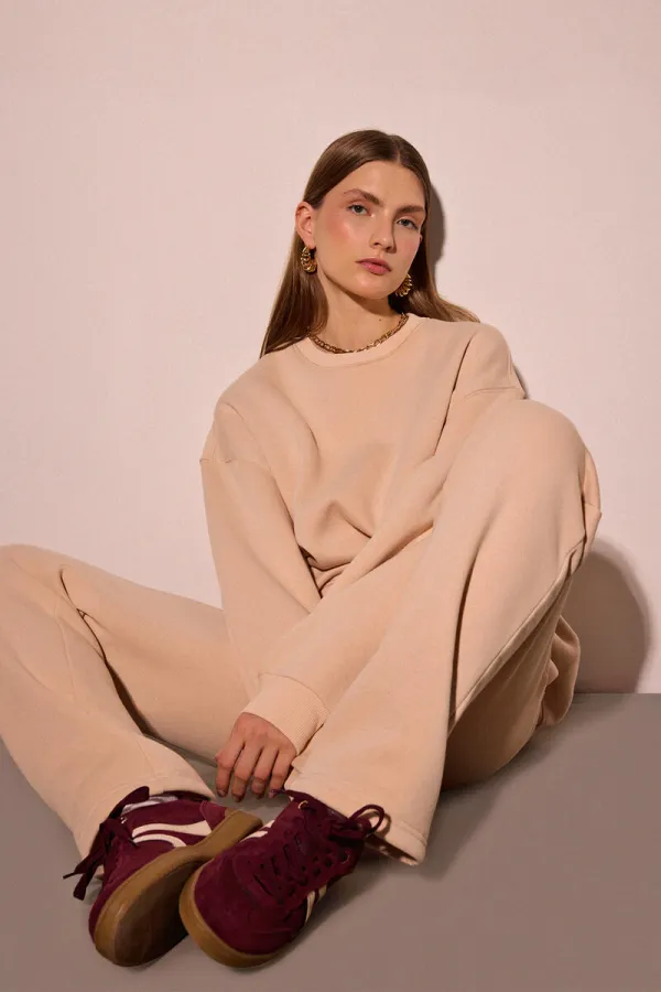 KNITTED PANTS WITH ELASTIC WAISTBAND