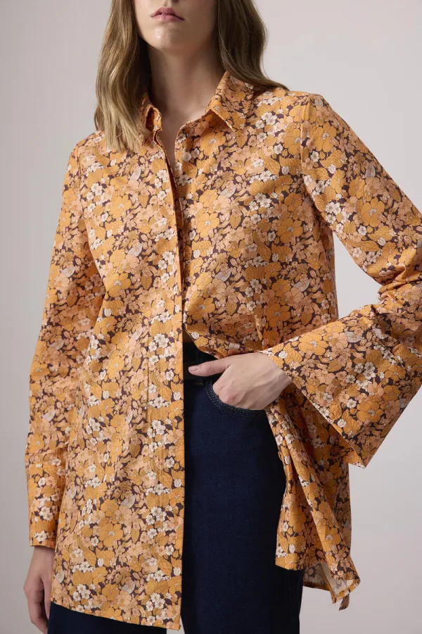 CHEMISE EN COTON À MOTIFS FLORAUX