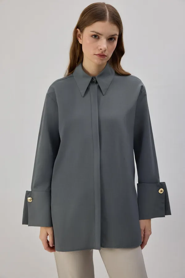 WIDE-CUFFS POPLIN SHIRT WIDE-CUFFS POPLIN SHIRT