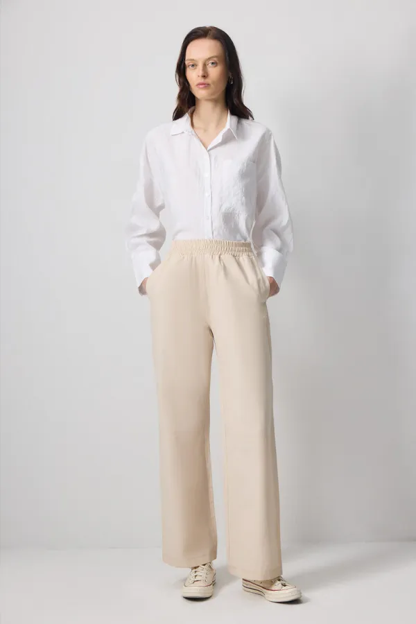 BELİ LASTİKLİ BOL PAÇA PANTOLON