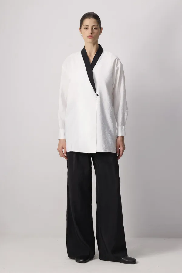 CROSS-BREASTED BREAST KIMONO