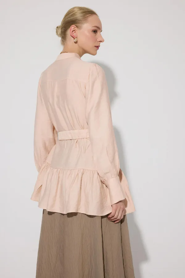 CHEMISE EN VISCOSE AVEC CEINTURE