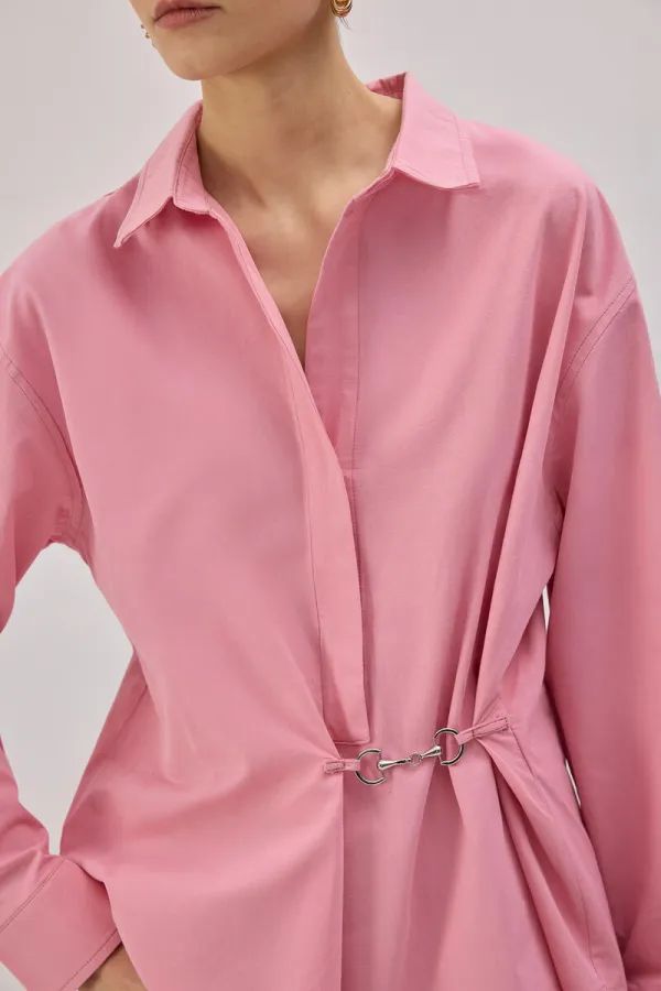 POPLIN SHIRT WITH METAL ACCESSORIES POPLIN SHIRT WITH METAL ACCESSORIES