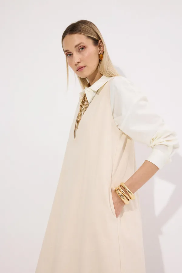 gilet en jean à col en V