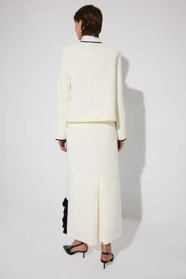 VESTE EN CRÊPE À FERMETURE ÉCLAIR