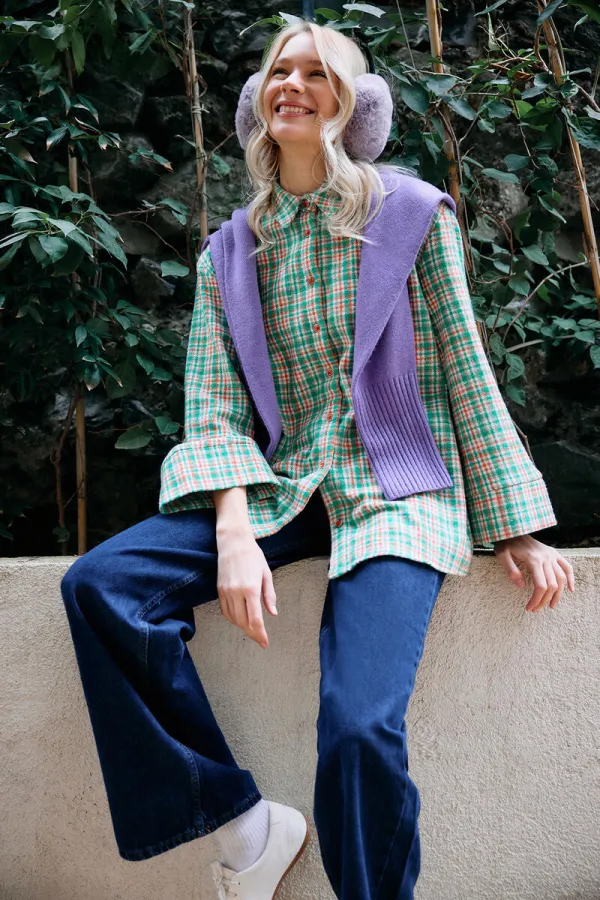 GENİŞ MANŞETLİ EKOSE GÖMLEK