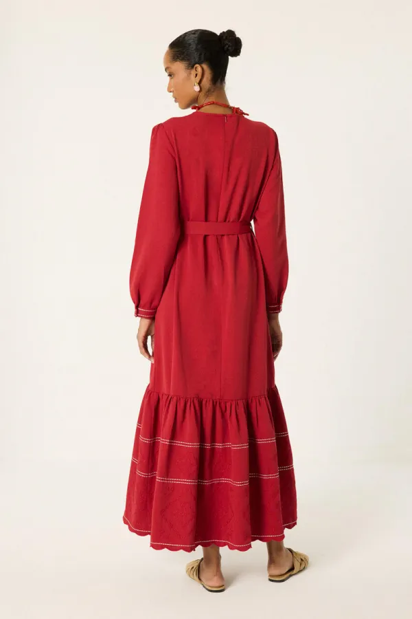 CONTRAST STITCHED DRESS CONTRAST STITCHED DRESS