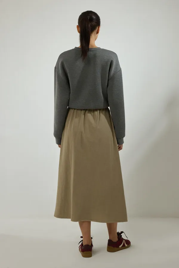 ELASTİK BEL CEPLİ ETEK