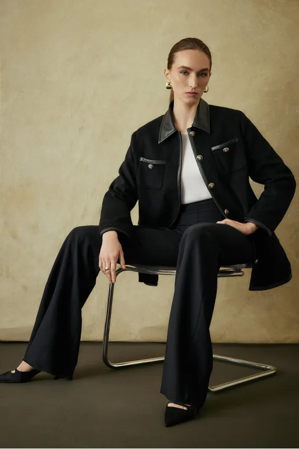 PANTALONS EN CRÊPE CÔTELÉS