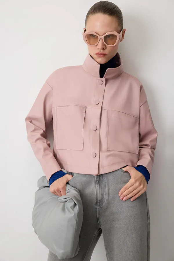 LEATHER SHIRT WITH FRONT POCKETS LEATHER SHIRT WITH FRONT POCKETS