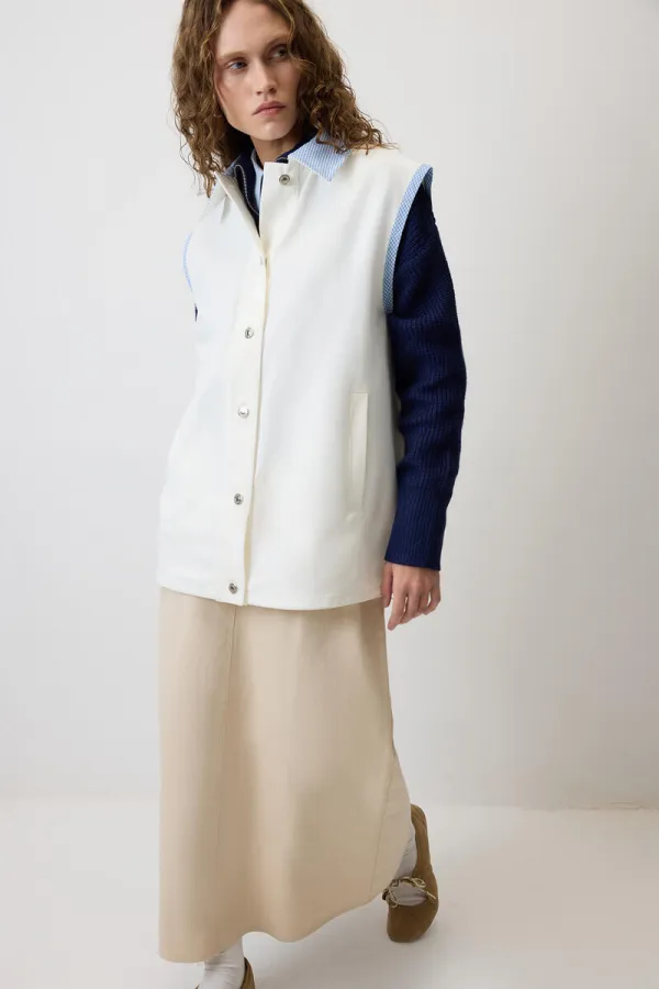 BÜZGÜLÜ GABARDİN YELEK