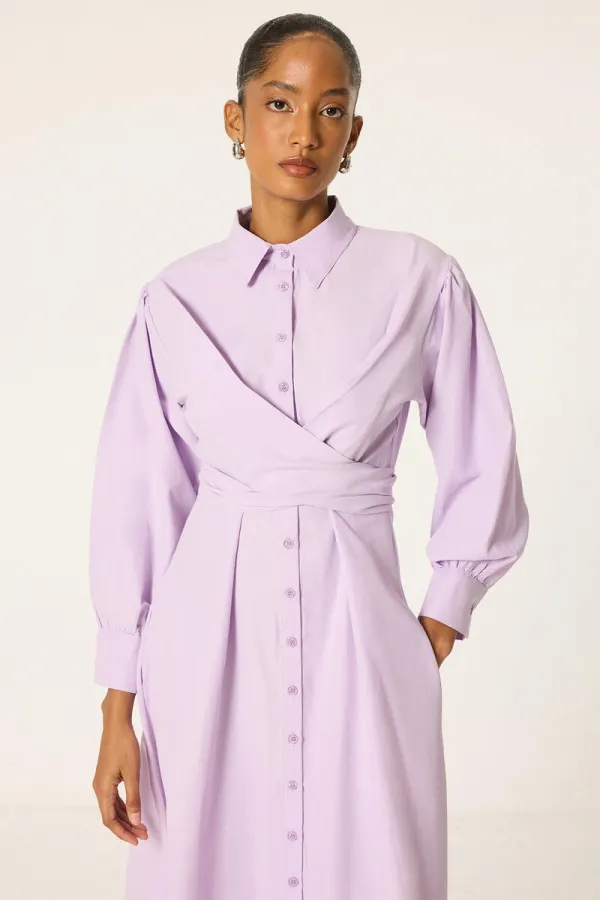 FRONT-TIE SHIRT DRESS