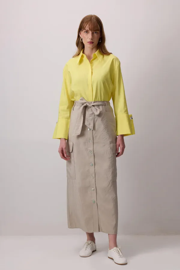 GENİŞ CEPLİ KUPRA ETEK