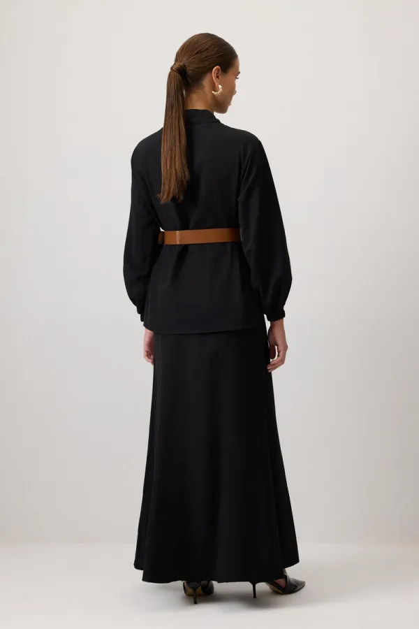 ENSEMBLE CHEMISE ET JUPE TEXTURÉES AVEC CEINTURE