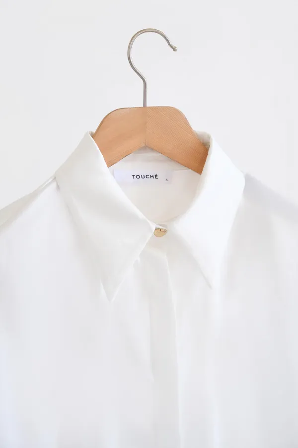 WIDE-CUFFS SATIN SHIRT