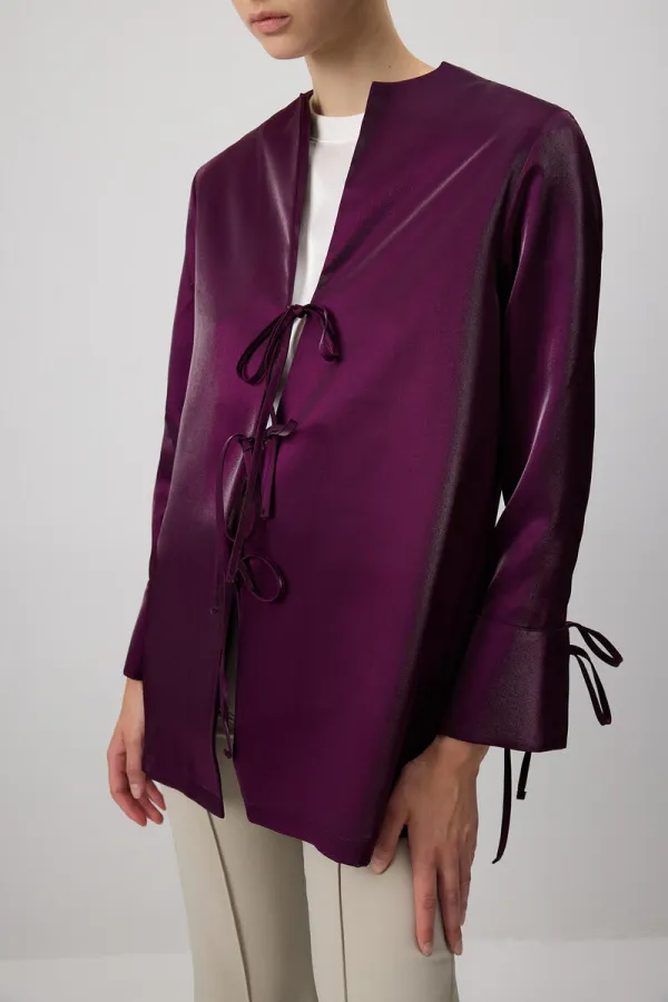 ÖNÜ BAĞLAMALI SİMLİ CEKET