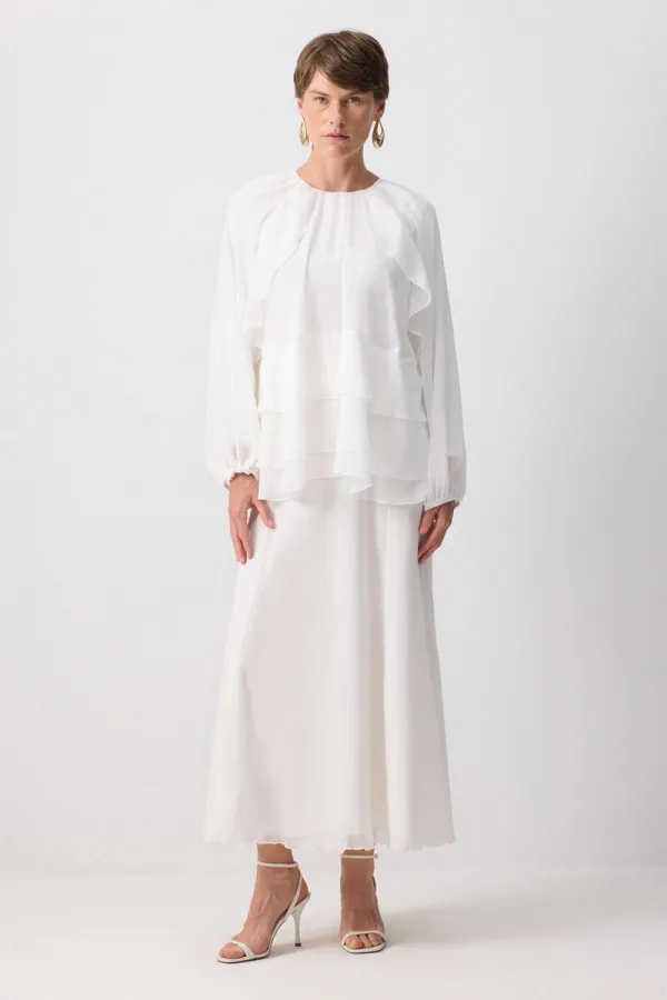 RUFFLED CHIFFON BLOUSE