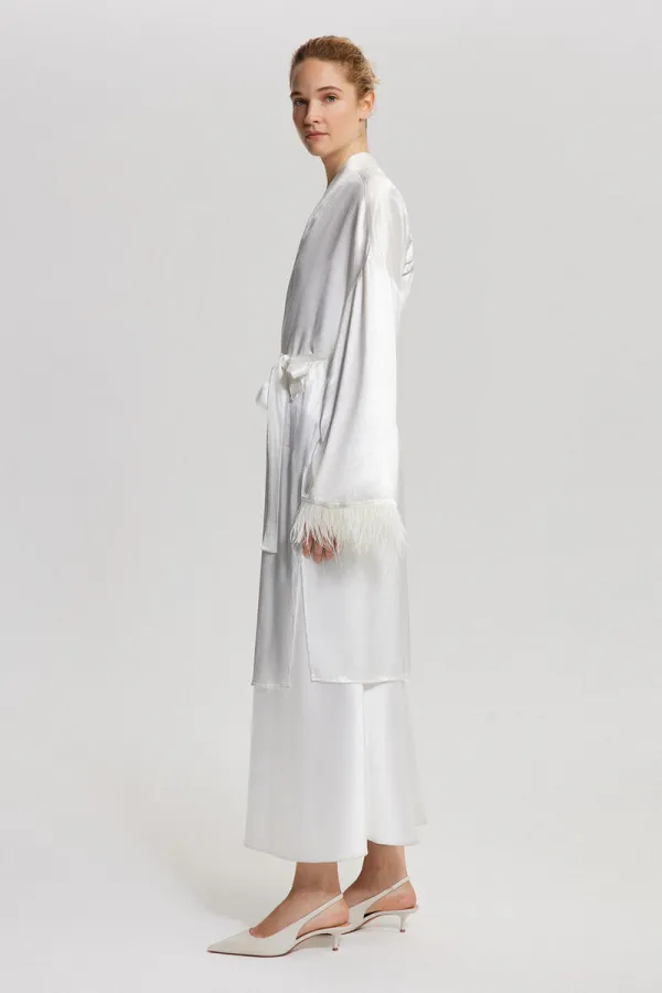 OTRİŞ DETAYLI SATEN BRIDE KİMONO