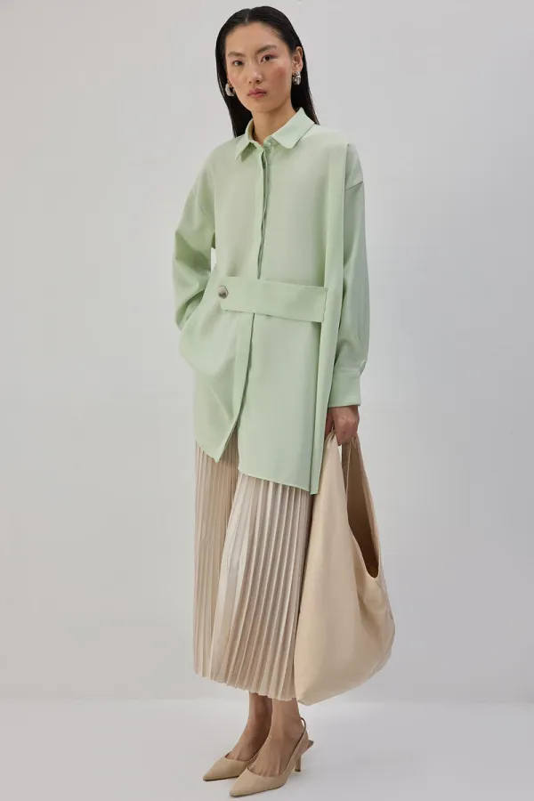 OVERSIZE STRIPED SATIN SHIRT OVERSIZE STRIPED SATIN SHIRT