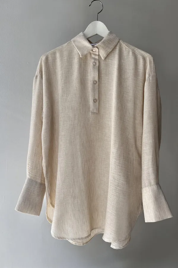 SHIRT COLLAR MELANGE TUNIC