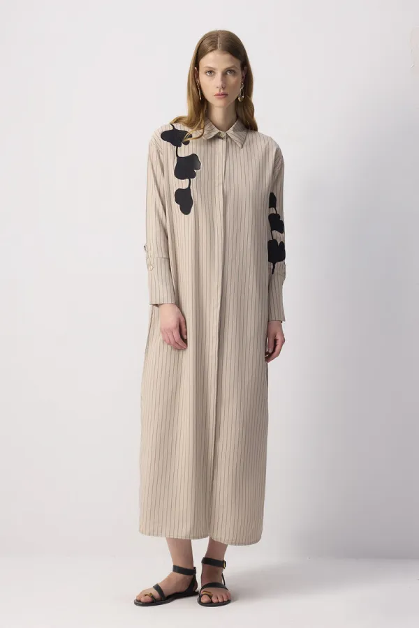 NAKIŞ DETAYLI GÖMLEK ELBİSE