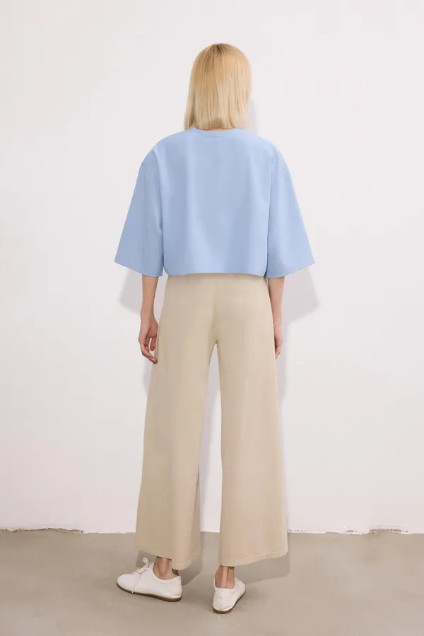 BELİ LASTİKLİ CEPLİ GABARDİN PANTOLON