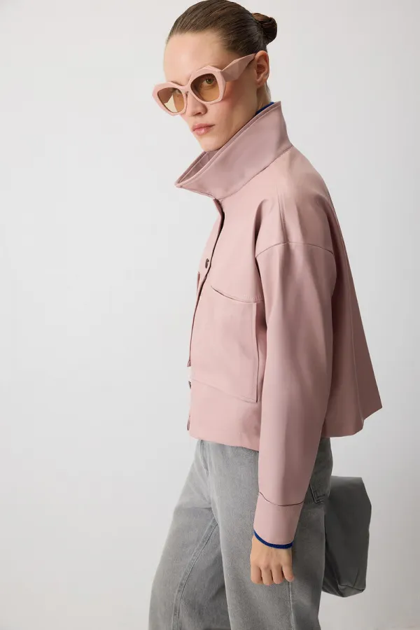 LEATHER SHIRT WITH FRONT POCKETS LEATHER SHIRT WITH FRONT POCKETS