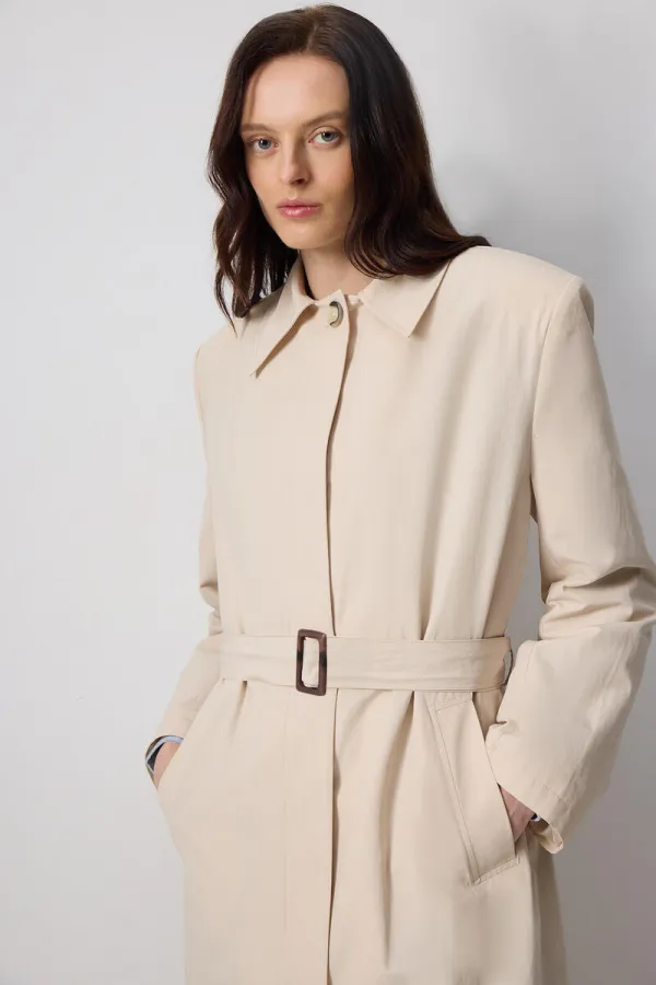 KEMERLİ OVERSIZE TRENÇKOT