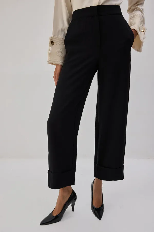 YÜKSEK BEL DUBLE PAÇA PANTOLON