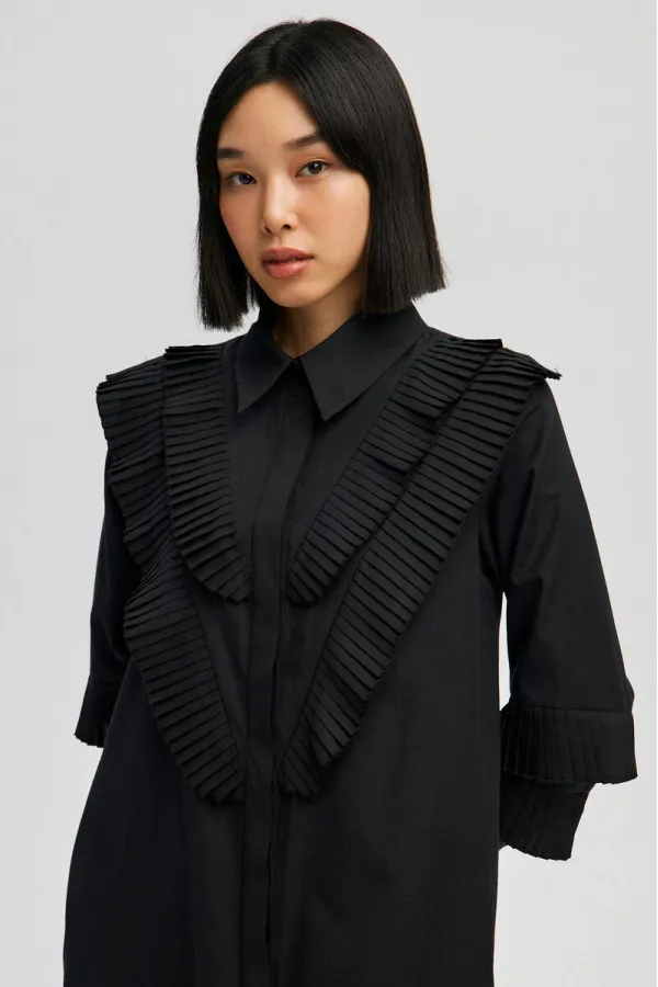 PLEATED SHIRT DRESS PLEATED SHIRT DRESS