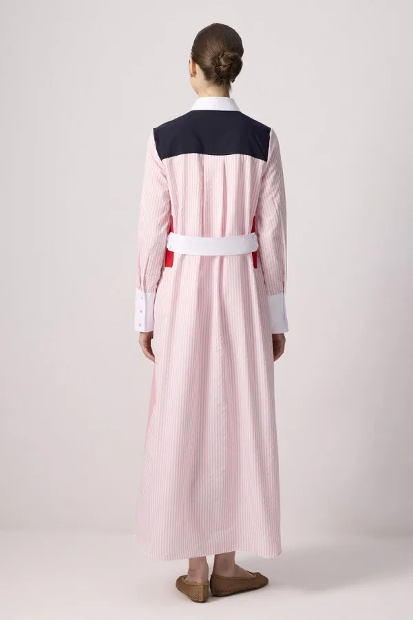 ROBE CHEMISE À COULEURS UNIES