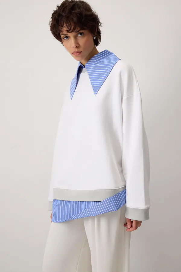 CONTRAST STRIPED SWEATSHIRT