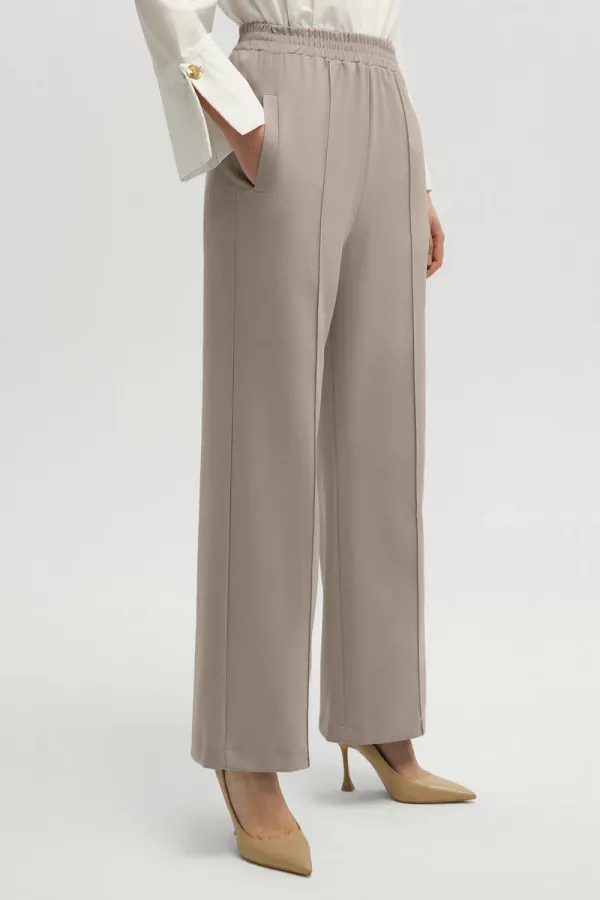 RIBBED CREPE PANTS