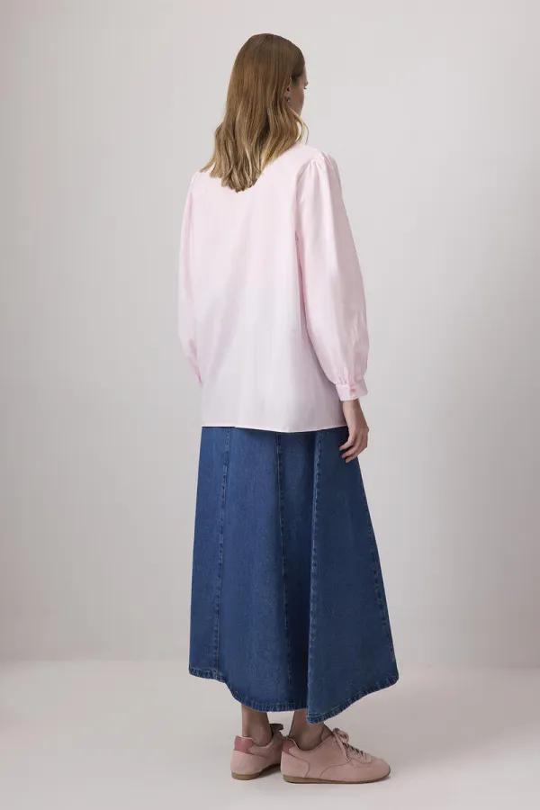 100% COTTON SHIRT WITH ROSE DETAIL