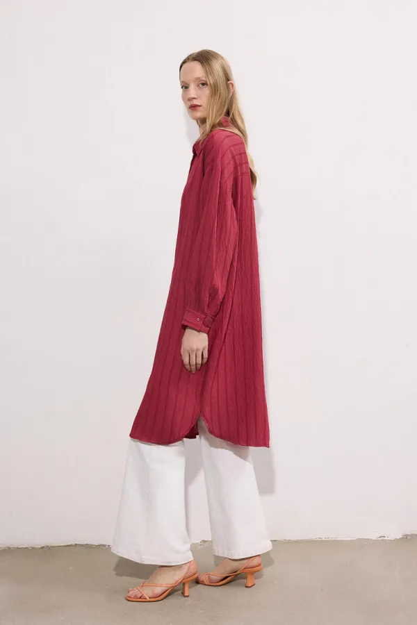 CHEMISE MAXI À RAYURES